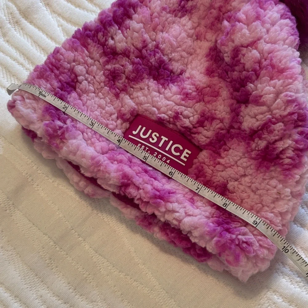 Justice “Berry Tie Dyed” Fuzzy Kids Hat